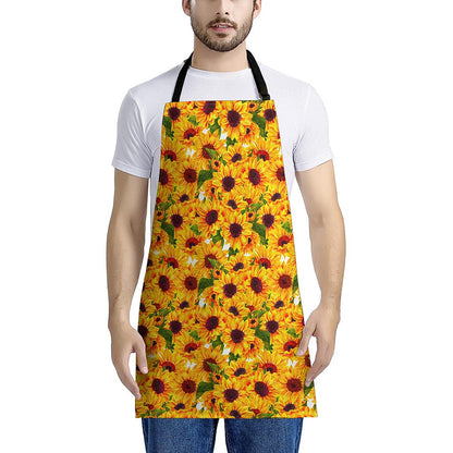 Watercolor Sunflower Pattern Print Apron