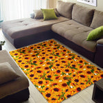 Watercolor Sunflower Pattern Print Area Rug GearFrost