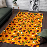 Watercolor Sunflower Pattern Print Area Rug GearFrost