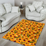 Watercolor Sunflower Pattern Print Area Rug GearFrost