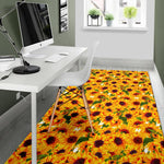 Watercolor Sunflower Pattern Print Area Rug GearFrost