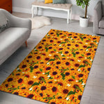 Watercolor Sunflower Pattern Print Area Rug GearFrost