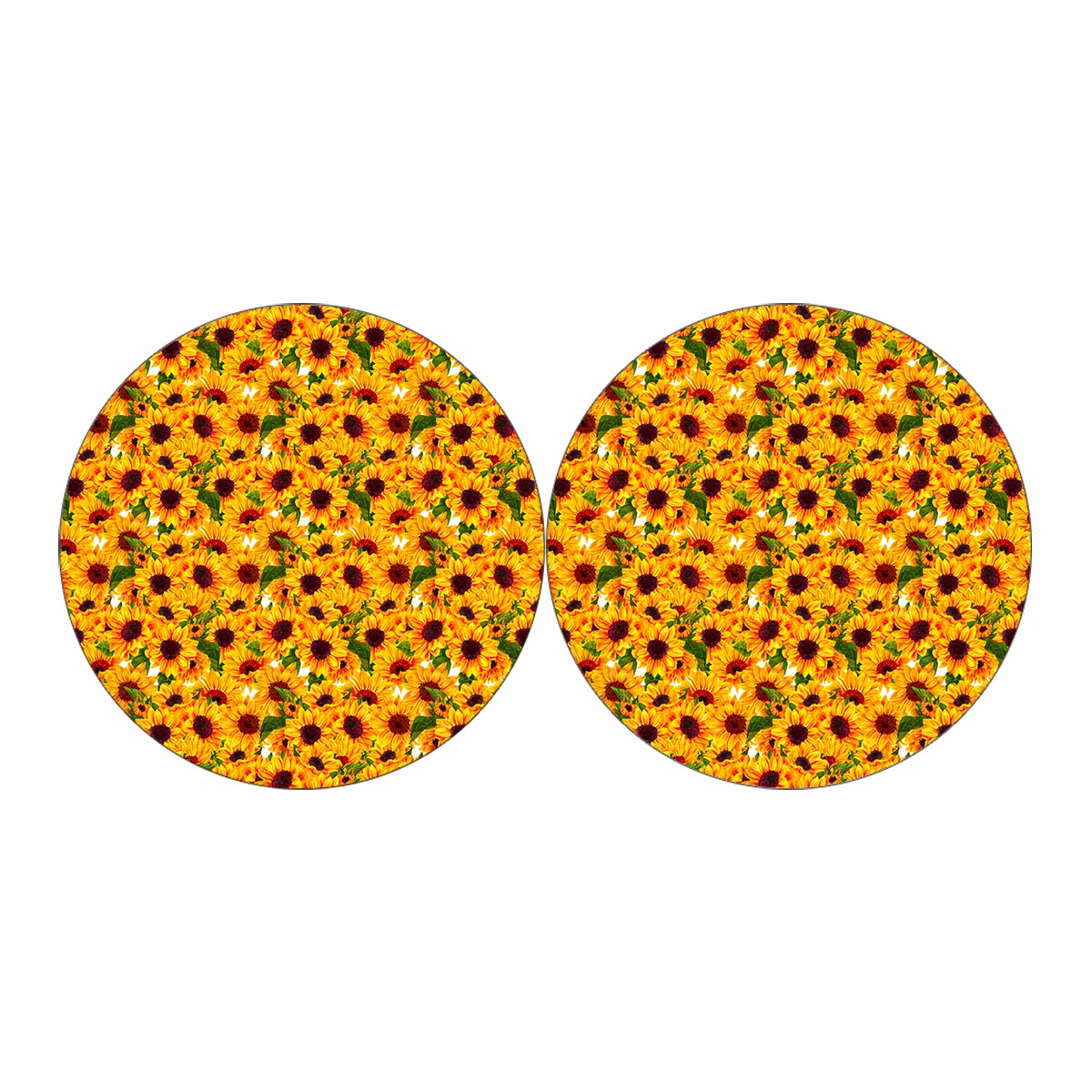 Watercolor Sunflower Pattern Print Car Coasters