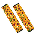 Watercolor Sunflower Pattern Print Car Seat Belt Covers
