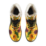 Watercolor Sunflower Pattern Print Comfy Boots GearFrost
