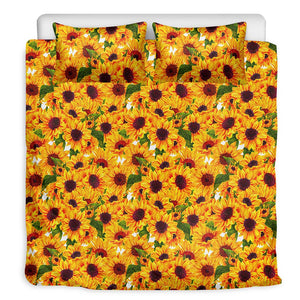 Watercolor Sunflower Pattern Print Duvet Cover Bedding Set