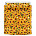 Watercolor Sunflower Pattern Print Duvet Cover Bedding Set
