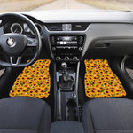 Watercolor Sunflower Pattern Print Front and Back Car Floor Mats