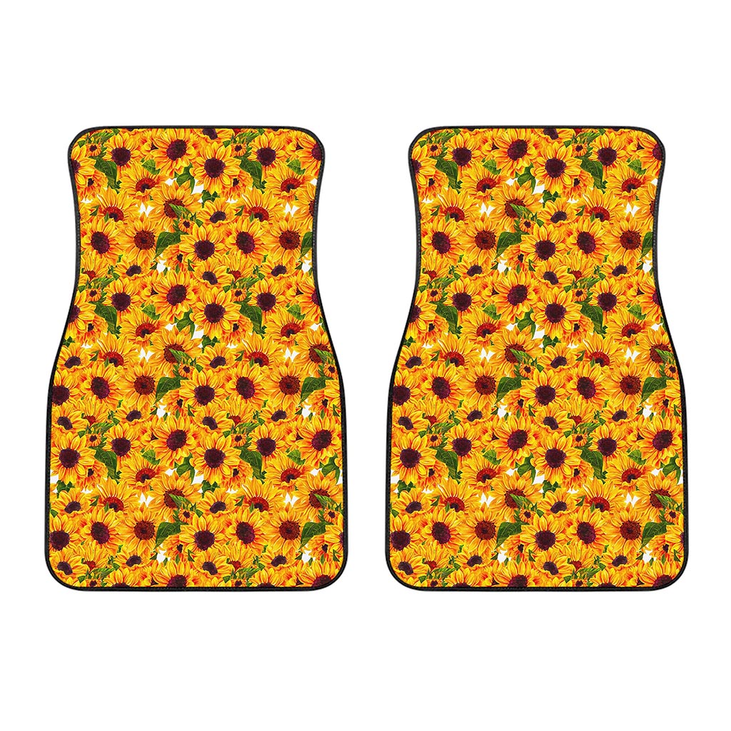 Watercolor Sunflower Pattern Print Front Car Floor Mats