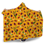 Watercolor Sunflower Pattern Print Hooded Blanket