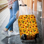 Watercolor Sunflower Pattern Print Luggage Cover GearFrost