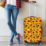 Watercolor Sunflower Pattern Print Luggage Cover GearFrost