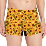 Watercolor Sunflower Pattern Print Men's Boxer Briefs