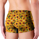 Watercolor Sunflower Pattern Print Men's Boxer Briefs