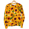 Watercolor Sunflower Pattern Print Men's Crewneck Sweatshirt GearFrost
