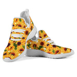 Watercolor Sunflower Pattern Print Mesh Knit Shoes GearFrost