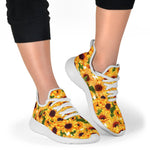 Watercolor Sunflower Pattern Print Mesh Knit Shoes GearFrost
