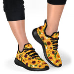 Watercolor Sunflower Pattern Print Mesh Knit Shoes GearFrost