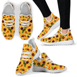 Watercolor Sunflower Pattern Print Mesh Knit Shoes GearFrost