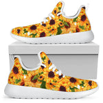 Watercolor Sunflower Pattern Print Mesh Knit Shoes GearFrost