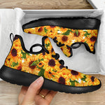Watercolor Sunflower Pattern Print Mesh Knit Shoes GearFrost