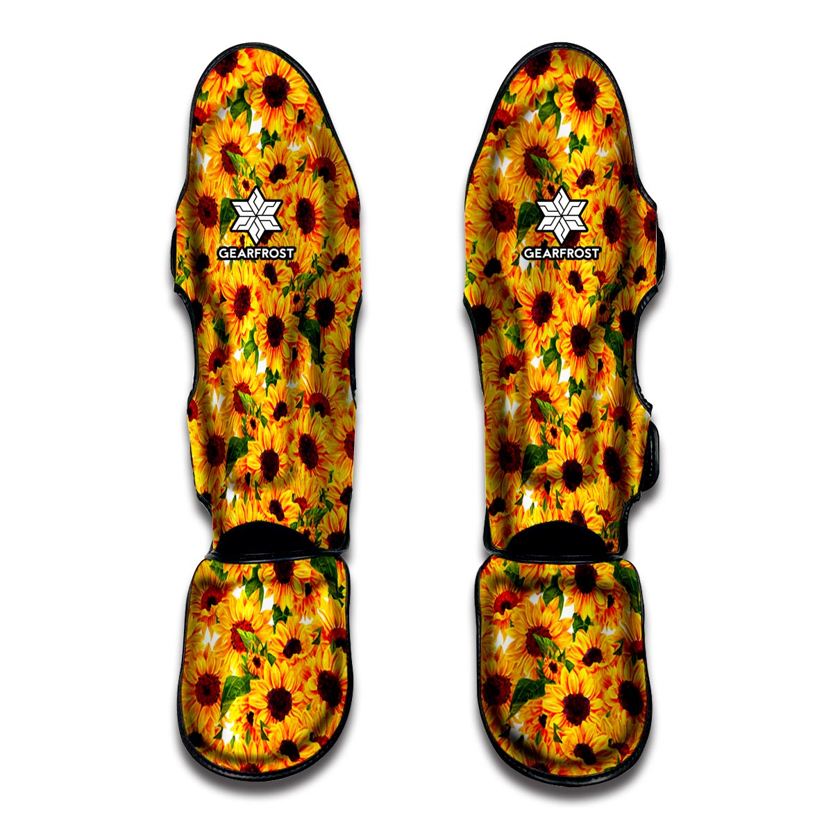Watercolor Sunflower Pattern Print Muay Thai Shin Guard