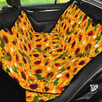 Watercolor Sunflower Pattern Print Pet Car Back Seat Cover