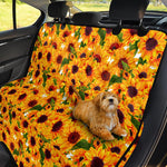 Watercolor Sunflower Pattern Print Pet Car Back Seat Cover