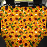 Watercolor Sunflower Pattern Print Pet Car Back Seat Cover
