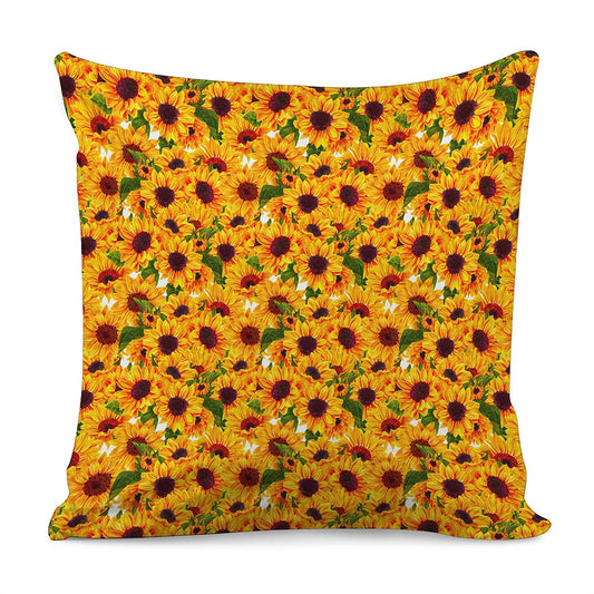 Watercolor Sunflower Pattern Print Pillow Cover