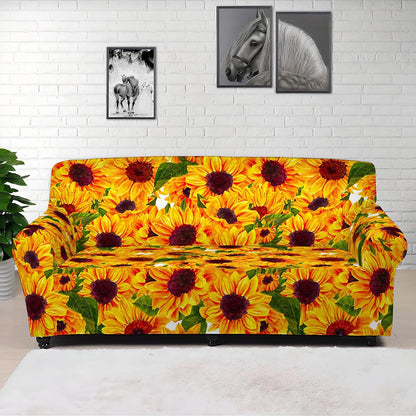 Watercolor Sunflower Pattern Print Sofa Cover