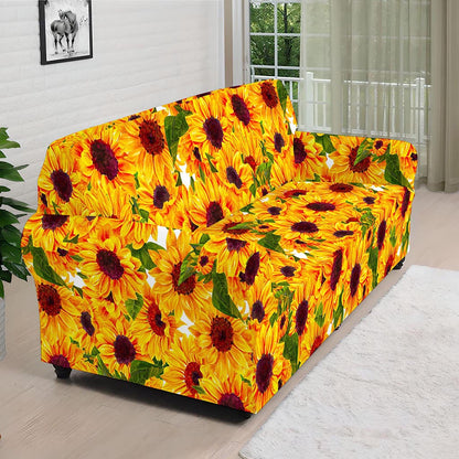 Watercolor Sunflower Pattern Print Sofa Cover