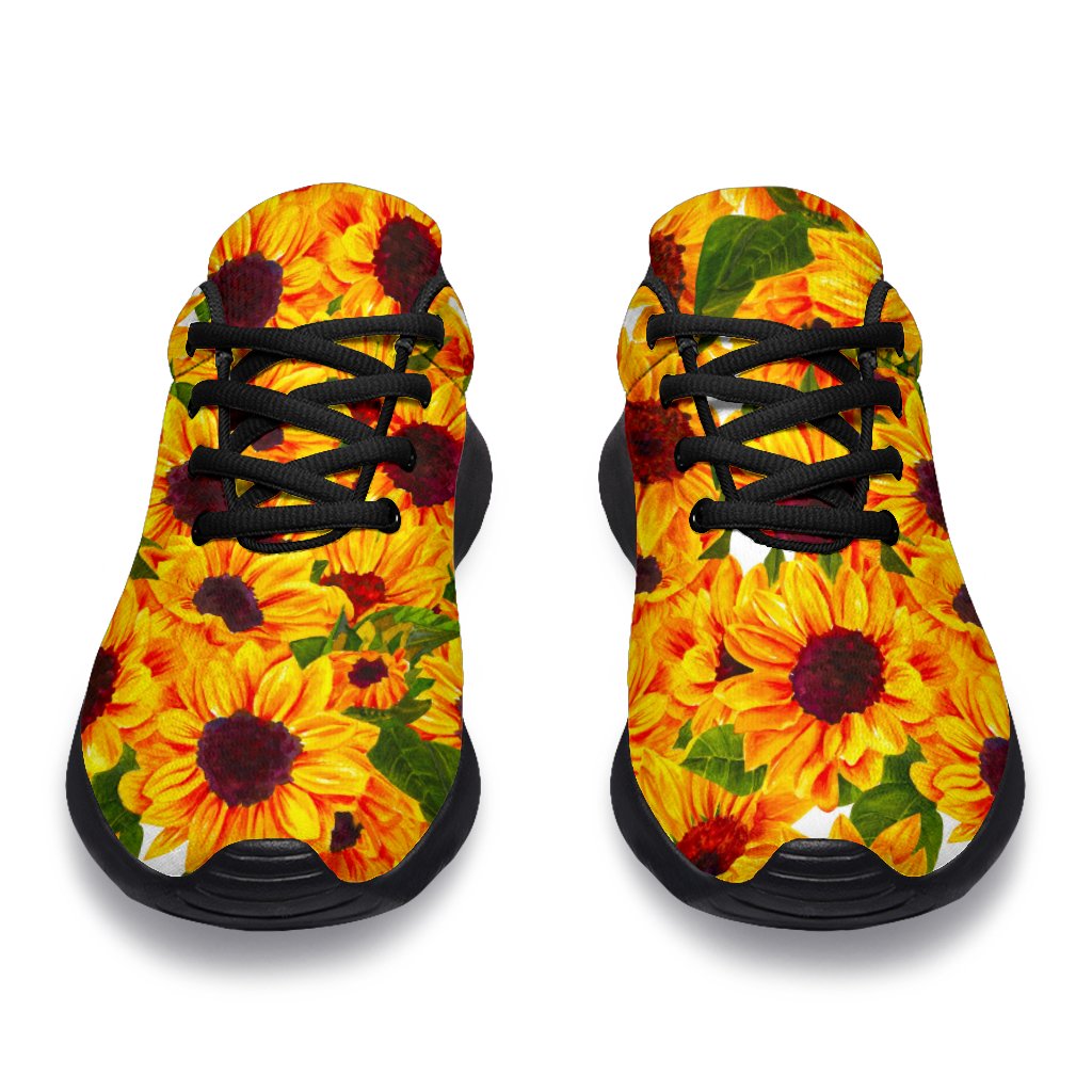 Watercolor Sunflower Pattern Print Sport Shoes GearFrost