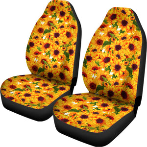 Watercolor Sunflower Pattern Print Universal Fit Car Seat Covers