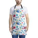 Watercolor Surfing Pattern Print Apron