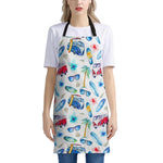 Watercolor Surfing Pattern Print Apron