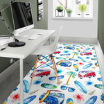 Watercolor Surfing Pattern Print Area Rug GearFrost