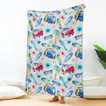 Watercolor Surfing Pattern Print Blanket