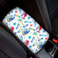 Watercolor Surfing Pattern Print Car Center Console Cover