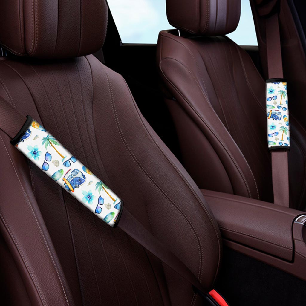 Watercolor Surfing Pattern Print Car Seat Belt Covers