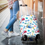 Watercolor Surfing Pattern Print Luggage Cover GearFrost