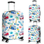 Watercolor Surfing Pattern Print Luggage Cover GearFrost