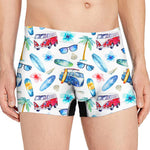Watercolor Surfing Pattern Print Men's Boxer Briefs