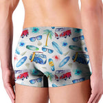 Watercolor Surfing Pattern Print Men's Boxer Briefs