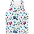 Watercolor Surfing Pattern Print Men's Tank Top