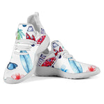 Watercolor Surfing Pattern Print Mesh Knit Shoes GearFrost