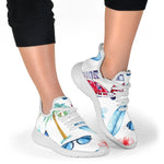 Watercolor Surfing Pattern Print Mesh Knit Shoes GearFrost