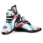 Watercolor Surfing Pattern Print Mesh Knit Shoes GearFrost
