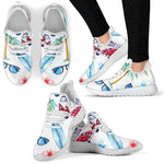 Watercolor Surfing Pattern Print Mesh Knit Shoes GearFrost