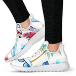 Watercolor Surfing Pattern Print Mesh Knit Shoes GearFrost